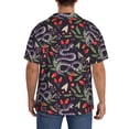 thumbnail image 3 of Pofeuu Snakes And Snake Fruit Print Mens Casual Short Sleeve Shirts Beach Summer Spread Collar Pocket Tops Men's Casual Short-sleeved Shirt-3X-Large, 3 of 5