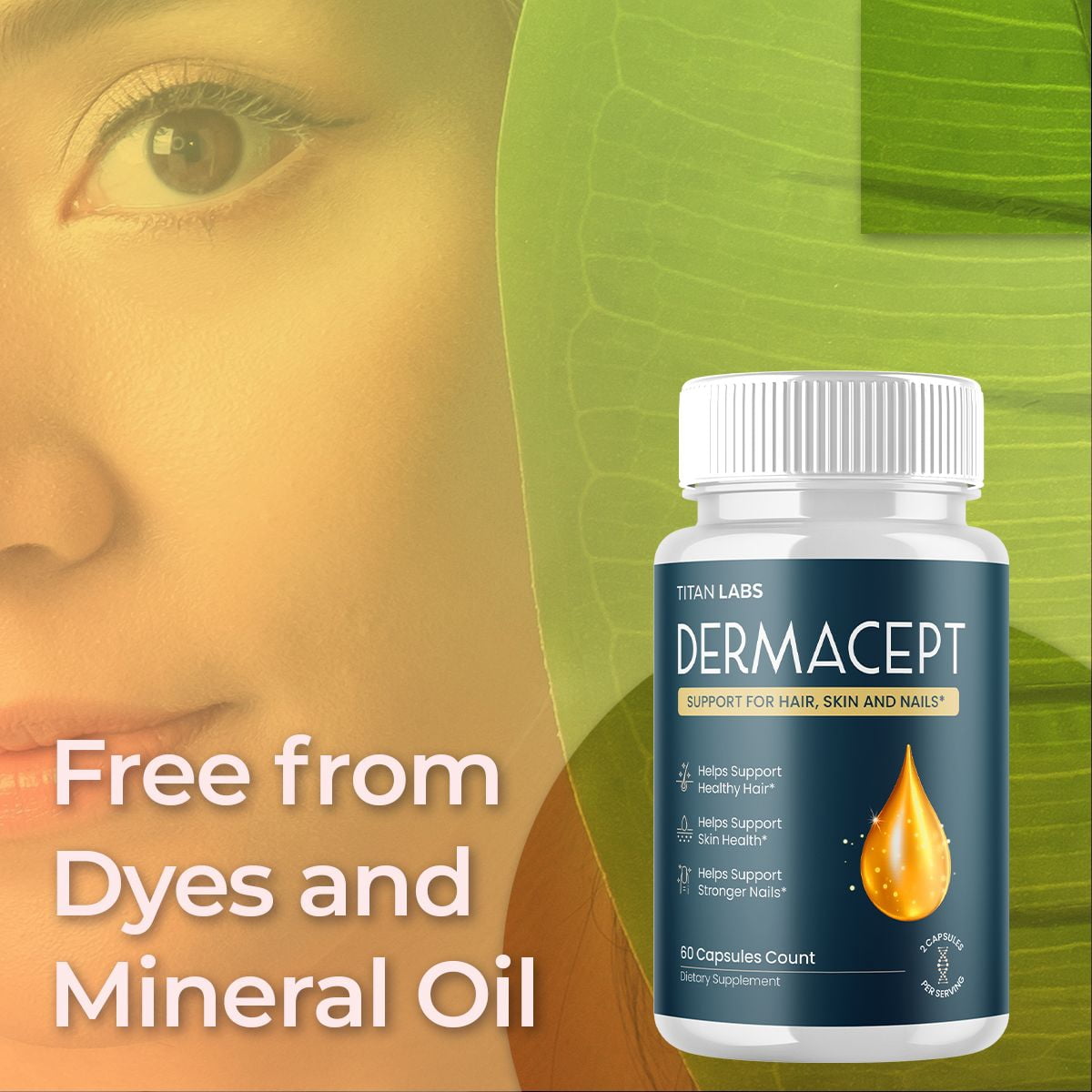 Dermacept Advanced Formula Pills to Support Healthy Skin Derma Cept 120 Capsules