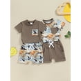 thumbnail image 3 of vera natura Baby Boy Summer Outfit, Duck Print Short Sleeve T-Shirt Elastic Waist Shorts Baby Toddler 2 Piece Set, 3 of 9