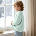 thumbnail image 5 of HAiming Kids Sweaters Long Sleeve Ribbed Knit Solid Color Casual Pullover Undershirts Fall Winter Going out Sweatshirts, 5 of 9