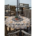 thumbnail image 2 of Outdoor Tablecloth with Umbrella Hole Zipper Boho Chic Ethnic Round Tablecloth 60" Waterproof Outside Table Cloth Orange Blue Vintage Tribes Patio Table Cover Tablecloths for Picnic Party, 2 of 8