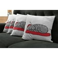 thumbnail image 5 of Ambesonne Christmas Throw Pillow Cover 4 Pack, Cat with Santa Hat, 18", White Red Grey, 5 of 5