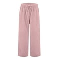 thumbnail image 4 of Women's Fuzzy Lounge Pants Comfy Warm Fleece Pajama Long Pants Drawstring Elastic Waist Wide Leg Bottoms Pink XL, 4 of 7
