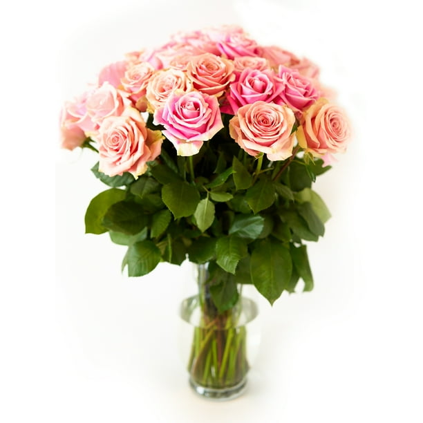 Pink Roses Flower Bouquet 12 Pink Roses Long Stem 1 Dozen Roses Beautiful Pink Roses Delivery Luxury Fresh Roses Birthday Anniversary Roses Any Occasion Walmart Com Walmart Com