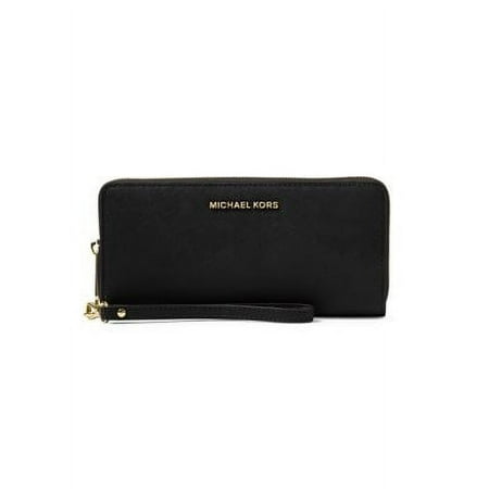 Michael Kors Jet Set Ladies Large Black Leather Long Wallet 32S5GTVE9L001