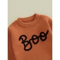 thumbnail image 6 of Caoirhny Baby Boy Girl Halloween Sweater Letter Embroidery Long Sleeve Pullover Tops for Fall Winter, 6 of 9