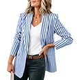 thumbnail image 3 of Busydd Striped Blazers for Women Long Sleeve Open Front Suit Jackets for Women Business Casual Lapel Suit Blazer with Pockets S, 3 of 7