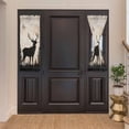 thumbnail image 2 of Vintage Forest Deer Door Curtains for Door Window, French Sidelight Front Back Door Curtains With Tieback, Rustic Country Wildlife Woodland Kitchen Rod Pocket Drapes Panel, 25"x40", 2 of 5