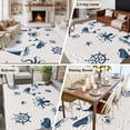thumbnail image 5 of Large Area Rugs for Living Room Bedroom, Coastal Nautical 8'x10' Rug Washable Carpet Runner Indoor Outdoor, Summer Ocean Octopus Starfish Grey Wave Non Slip Floor Mats Rug for Kitchen, Patio, 5 of 8