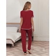 thumbnail image 3 of Ekouaer Pajama Sets for Women Short Sleeve Pjs Sets 2 Piece Loungewear Sleepwear with Long Joggers Pants, 3 of 6