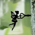 thumbnail image 3 of Valla de metal decoración de jardín decoración al aire libre decoración del jardín del hogar escultura de hierro fundido oxidado decoración de la pared (Key Girl) ER, 3 of 5