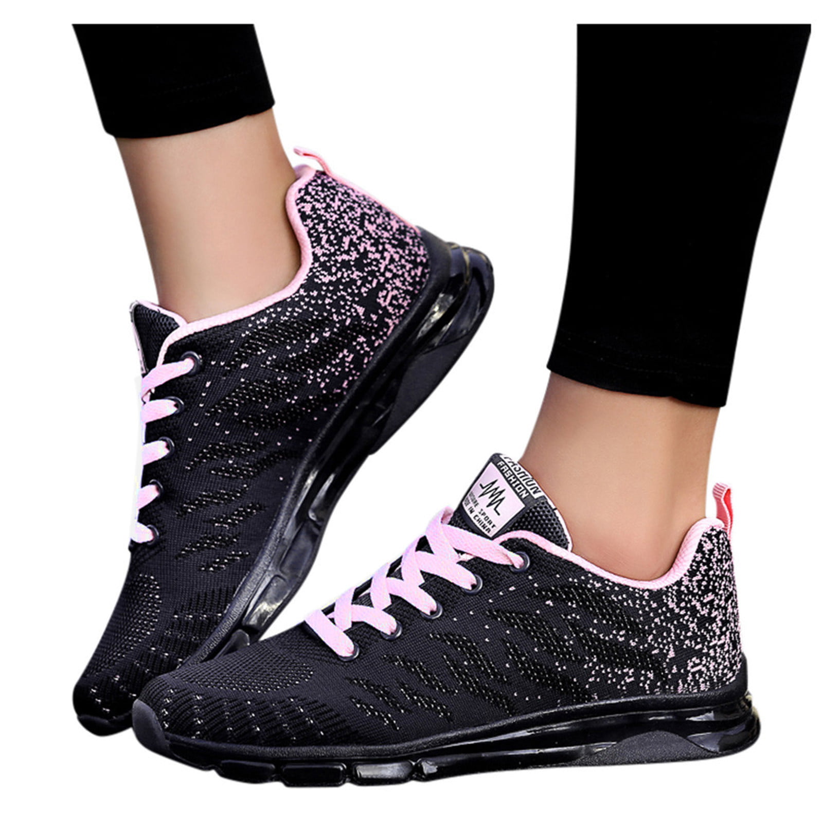 Women Fitness Gym Jogging Running Walking Shoes Lace Up Sports Athletic Sneakers 