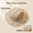 thumbnail image 5 of NIEWTR Breathable Cotton Sun Hat with 50+ UPF Protection for Toddler Boys Summer Beach Bucket Hat Age 0-6 Years（Khaki,One Size), 5 of 5