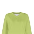 thumbnail image 2 of Vmvidoty Women's V-Neck Drop Shoulder Sweatshirt Casual Loose Fit Long Sleeve Pullover with Pockets(Green, S), 2 of 7