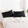 thumbnail image 4 of Lorviah 2 Pack Satin Pillowcases - Ultra Soft Cooling 20"x30" Pillow Cases for Hair & Skin, Hypoallergenic - Envelope Closure - Queen Size - Black, 4 of 4