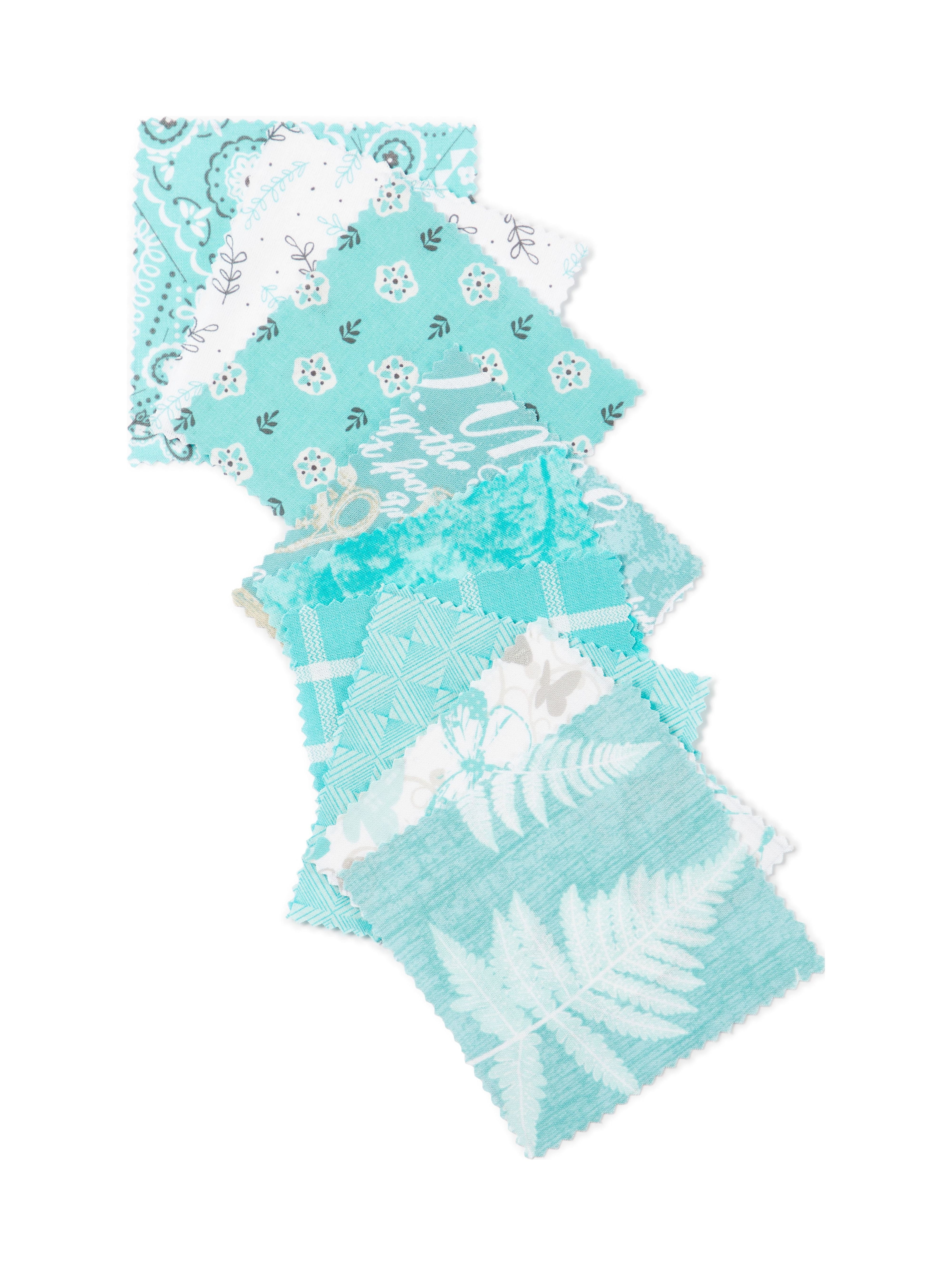 (2 pack) Waverly Inspirations 1 Yard Cut 100% Cotton Prints Fabric Farm Fields Aqua 44" Wide for Quilting & Sewing