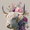 Floral, variant on Highland Cow Tissue Funny Canvas Print, Suitable for Living Room, Bedroom, Office, Kitchen, Patio Decor
