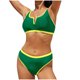 thumbnail image 1 of Trajes de Baño de Bikini de Mujer 2025 Moda de Primavera Colgando Cuello Dividido Conjunto, Correas Ajustables Y Falda de Hendidura Lateral para la Piscina de Playa, 1 of 9