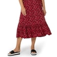 thumbnail image 3 of Leota Women's Kelly Ruffle Hem Dress Red Size 1X, 3 of 3