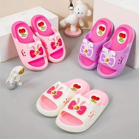 

ONDOGDOG Boys Girls Kawaii Cartoon Non-Slip Open Toe Slides Summer