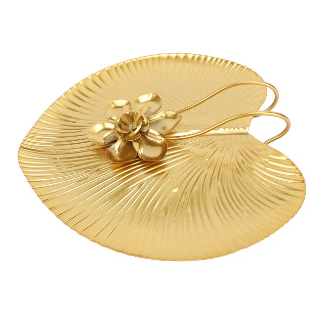Iron Flat Napkin Holder, Not Easy to Deform Creative Leaf Shape and Weighted Arm Design Gold Freestanding Tissue Dispenser for Kitchen Restaurant