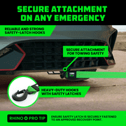 Rhnio USA Heavy-Duty Tow Strap, 2in x 20ft, 10,321lbs Capacity with Hooks
