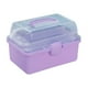 thumbnail image 3 of Caja de almacenamiento para el hogar, contenedor de almacenamiento para escritorio, multiusos de 3 capas con compartimentos para la oficina. Violeta, 3 of 9