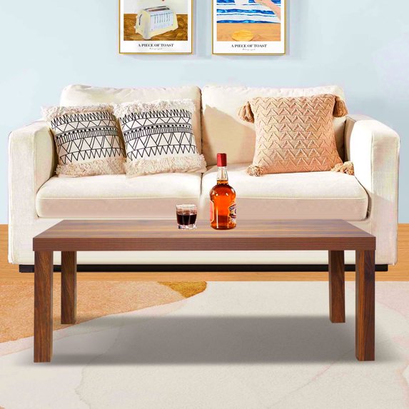 Aukfa Modern Coffee Table, Sofa Center Table for Living Room Home Office, Walnut
