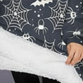 thumbnail image 3 of Oversized Wearable Blanket Hoodie,Spider Web Bats Halloween Pattern Sherpa Blanket Hoodie with Super Pockets,Super Warm Fuzzy Pullover for Women & Men, 3 of 6