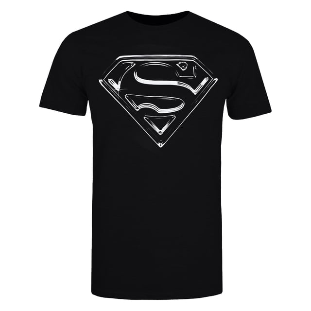 Superman - Camiseta Logotipo de Acero para Hombre (Negro)