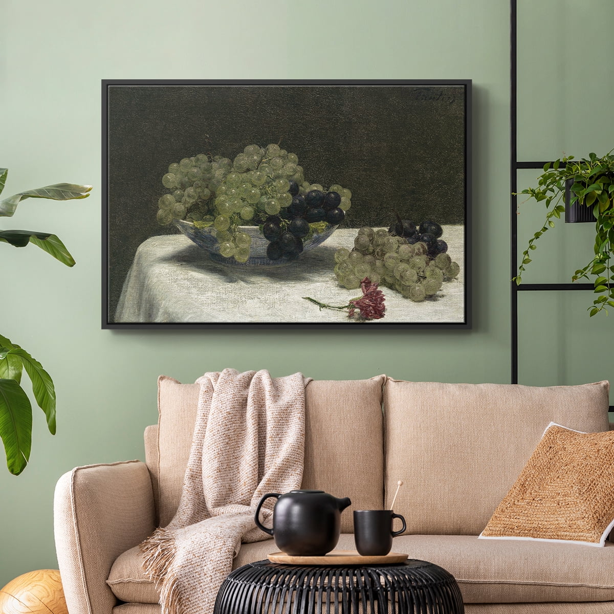 Vintage Botanical Print-LXXXIV By Wexford Home Framed in Black Wood Gallery Wrapped Canvas 17 in. x 25 in.
