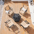 thumbnail image 2 of Renwick Outdoor Folding Dining Chairs with Backrest and Armrests, Set of 2, Beige, 2 of 8