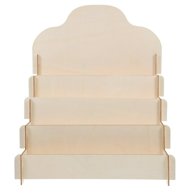 LEEYNEER Wooden Card Display Shelf Tiered Greeting Card Display Stand Wood Table Card Holder Vendor Display Rack For Cards Cosmetics Stickers