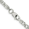 thumbnail image 3 of Auriga 925 Sterling Silver 4.25 mm 6 Side Diamond-cut Flat Double Curb Chain Necklace for Women 18", 3 of 6