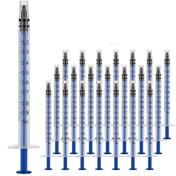 1ml Syringes With Cap, Disposable Plastic Syringe No Needle Measurement Syringe For Scientific Labs Liquid Measuring, Drink Party, Feeding Pets, Plant