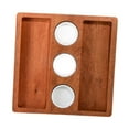 thumbnail image 2 of Plato occidental Vintage, tabla de queso con 3 cuencos redondos, bandeja para aperitivos, plato Rectangular de madera de Acacia para aperitivos, 2 of 7