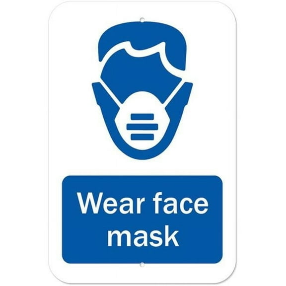 SignMission A-1218-25581 Covid-19 Notice Sign - Wear Face Mask