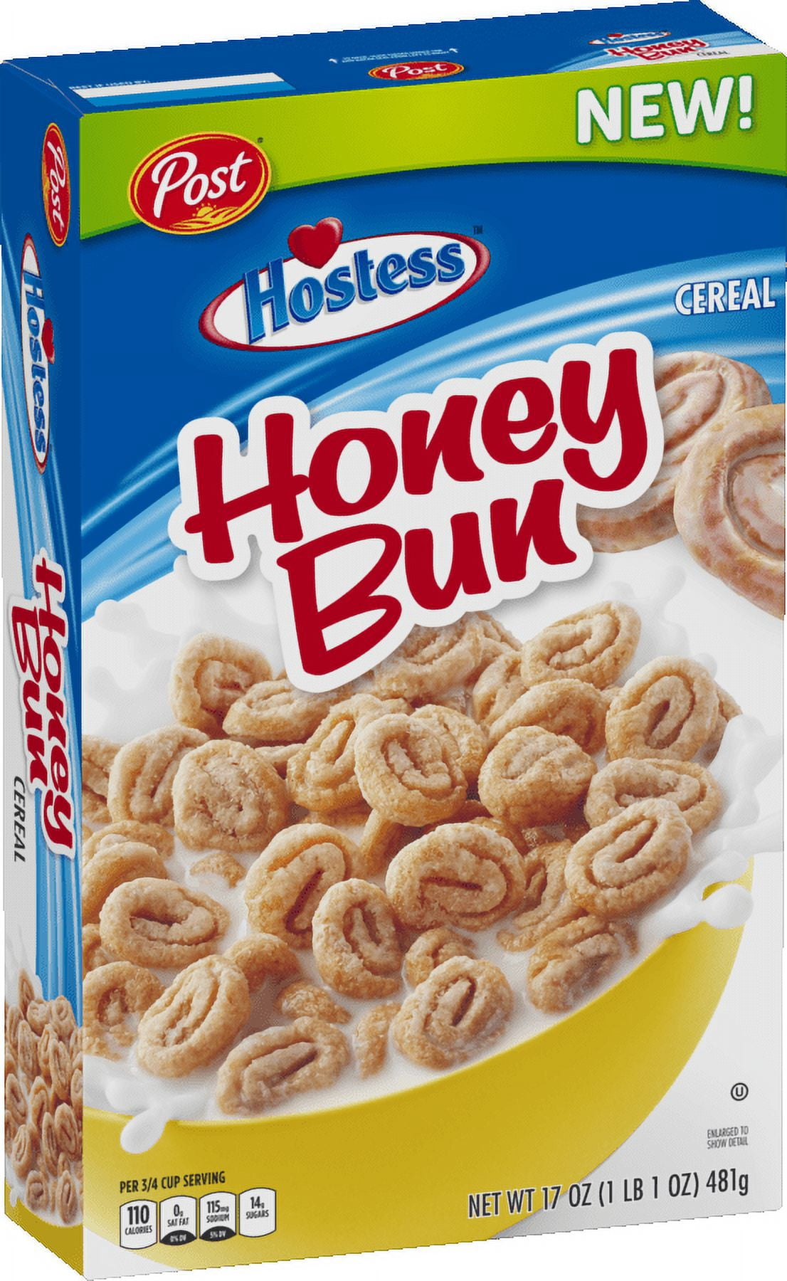 Post, Hostess Honey Bun Breakfast Cereal, Cinnamon Roll, 17oz