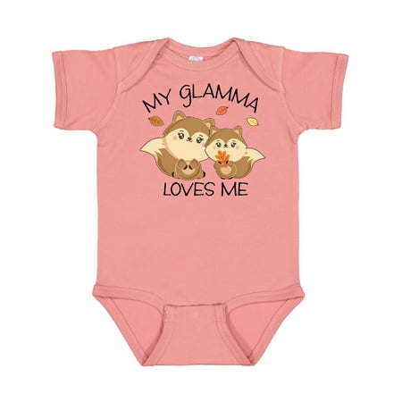 

Inktastic My Glamma Loves Me with Cute Squirrels in Autumn Gift Baby Boy or Baby Girl Bodysuit