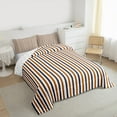 thumbnail image 3 of Manfei Brown Geometric Lines Full Size Bedding Sets,Aesthetic Striped Bedding Comforter Set,Minimalism Geometric Stripes For Girls Boys,Super Cozy Room Decor Reversible,3pcs, 3 of 8