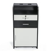 Carevas ,Cabinet With 2 Drawers 2 Spa Salon 2 Hair Station With 2 Drawers Hair Dryer White Barber And 1 Ammoon