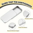thumbnail image 3 of 20Pack Contenedores de Estaño con Tapa Deslizante, 2"x1"x0.4" Mini Latas Metálicas Vacías con Tapas Deslizantes, Plata Helada, 3 of 7