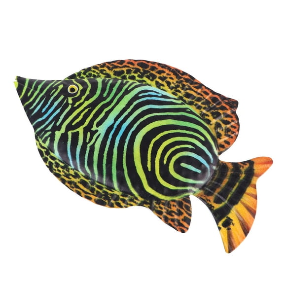 GOOHOCHY Green Iron Fish Wall Hanging Art Decor for Home with Realistic Shape and Ocean Theme 6.5x3.5 Inches