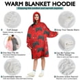thumbnail image 5 of Wearable Oversized Blanket,Black Controllers Games Symbols Red Pattern Wearable Blanket Hoodie for Adults,Cozy Hooded Blankets with Super Pockets,Super Warm Fuzzy Pullover for Women & Men, 5 of 6
