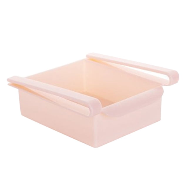 Yuarrent Organizador de estante deslizante de plástico para almacenamiento en cajones de nevera y congelador de cocina Organizadores de utensilios de cocina Rosado
