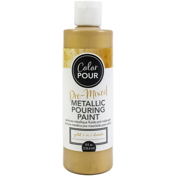 American Crafts Color Pour Pre-Mixed Metallic Paint 8oz-Gold