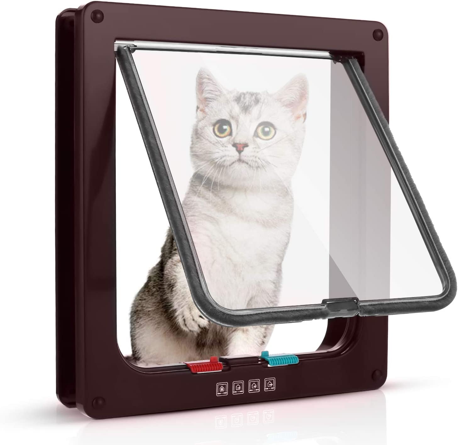 Cat Flap with 4Way Cat Flap for Cats and Small Dogs, Cat