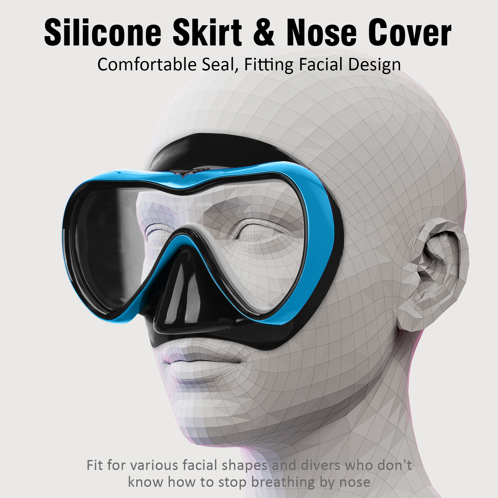 Atphfety Adult Snorkel Mask with Nose Cover photo 3