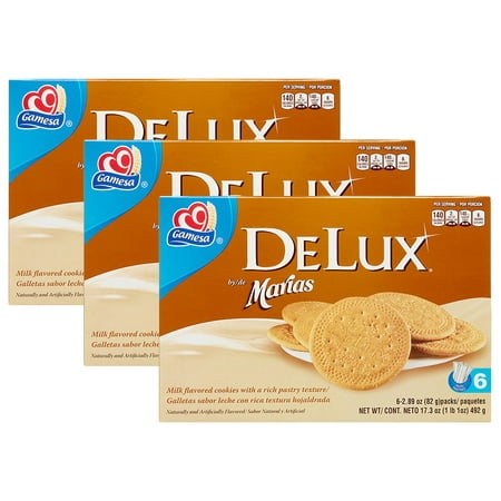 (2 Pack) Gamesa Delux Cookies, Vanilla, 2.89 oz, 6