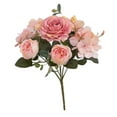 thumbnail image 2 of Flores de peonía artificiales de estilo retro, ramo nupciales, arreglo de vegetación, centro para bodas, festivales, fiestas Rosa claro Colco Flores de peonía, 2 of 8